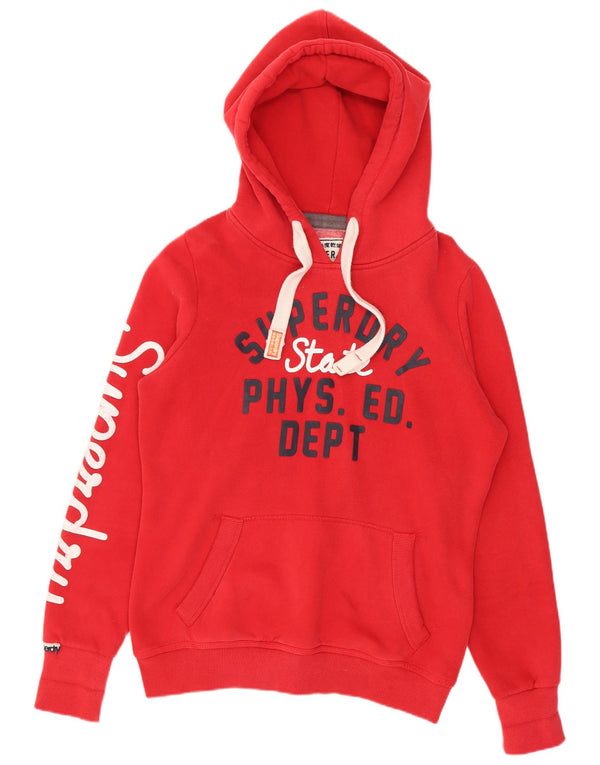 Superdry Mens Graphic Hoodie Jumper Large Red Cotton
