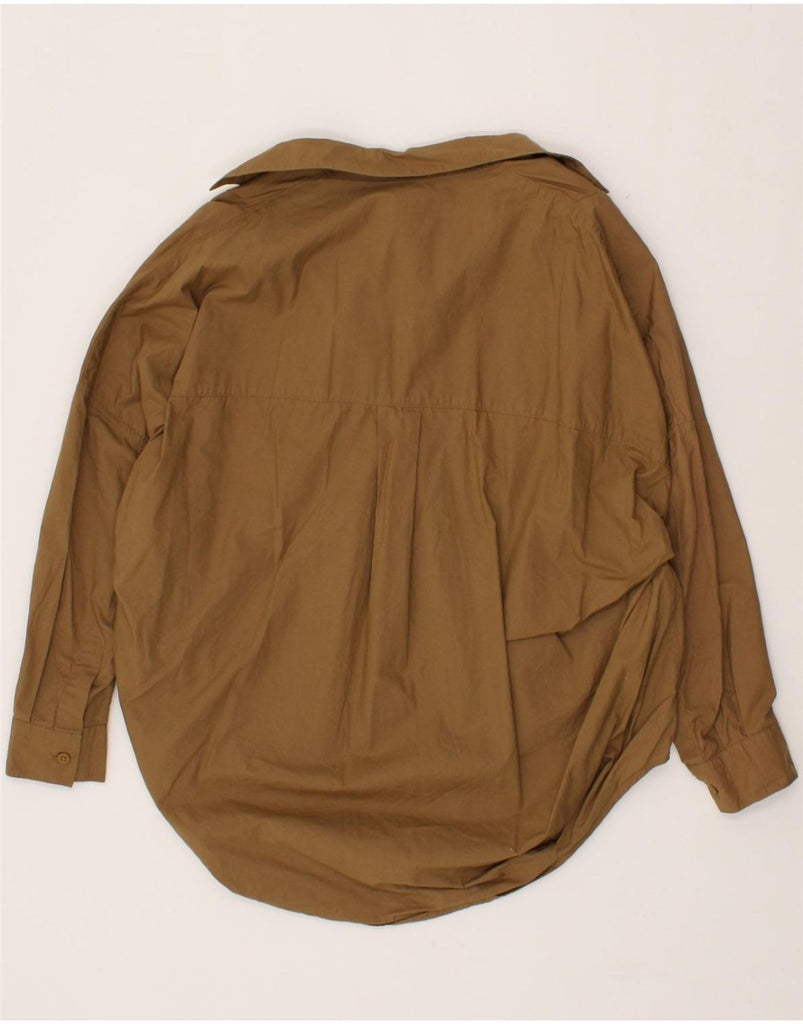 FRENCH CONNECTION Womens Oversized 3/4 Sleeve Shirt Blouse UK 6 XS Brown Vintage French Connection and Second-Hand French Connection from Messina Hembry 