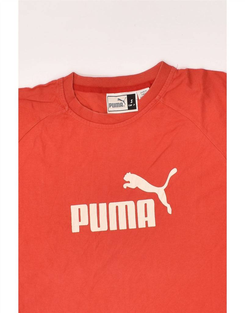 PUMA Mens Graphic Top Long Sleeve Small Red Cotton | Vintage Puma | Thrift | Second-Hand Puma | Used Clothing | Messina Hembry 