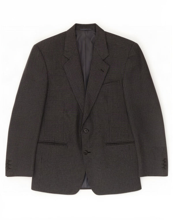 Wellington Mens 2 Button Blazer Jacket UK 40 Large Grey Houndstooth