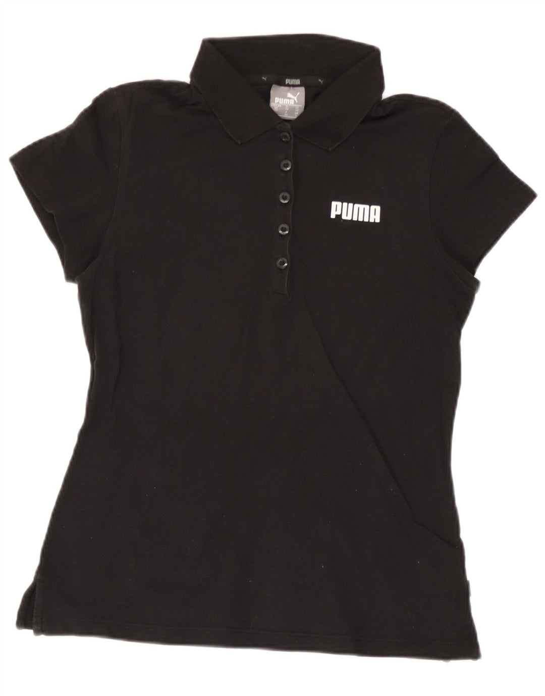 Puma Womens Polo Shirt UK 8 Small Black Cotton