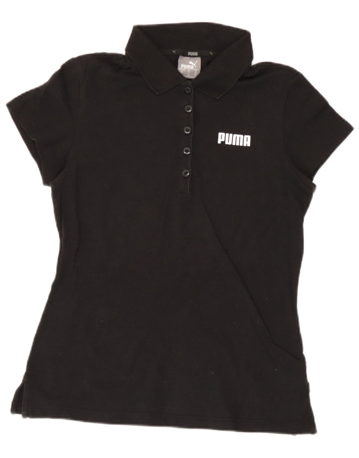Puma Womens Polo Shirt UK 8 Small Black Cotton