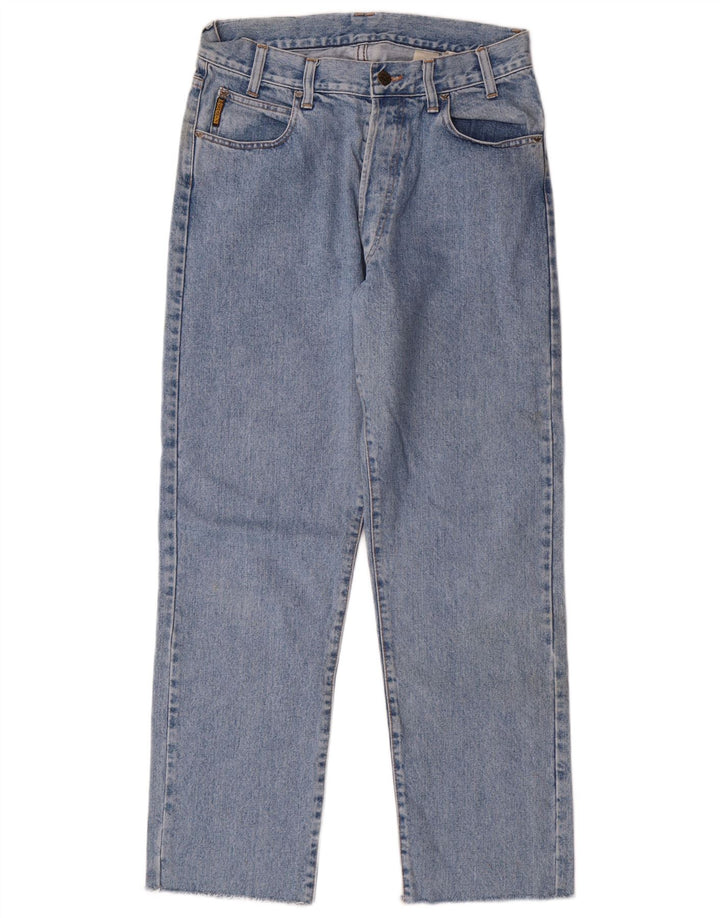 Armani Mens High Waist Straight Jeans W32 L29 Blue Cotton