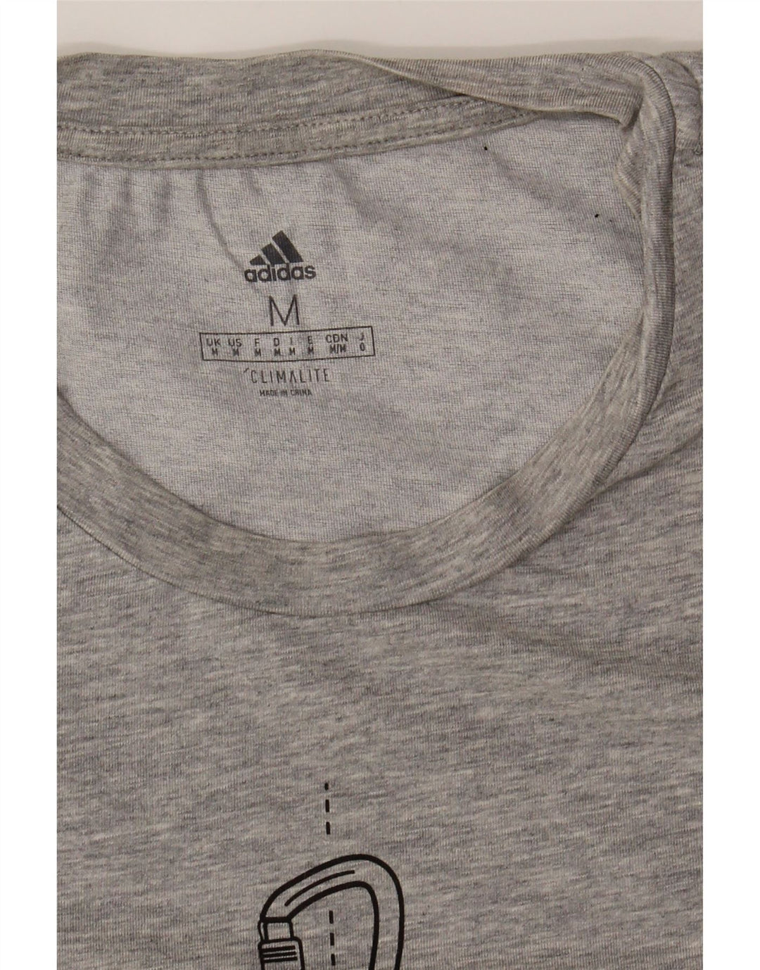 ADIDAS Mens Climalite Graphic T-Shirt Top Medium Grey Cotton Vintage Adidas and Second-Hand Adidas from Messina Hembry 