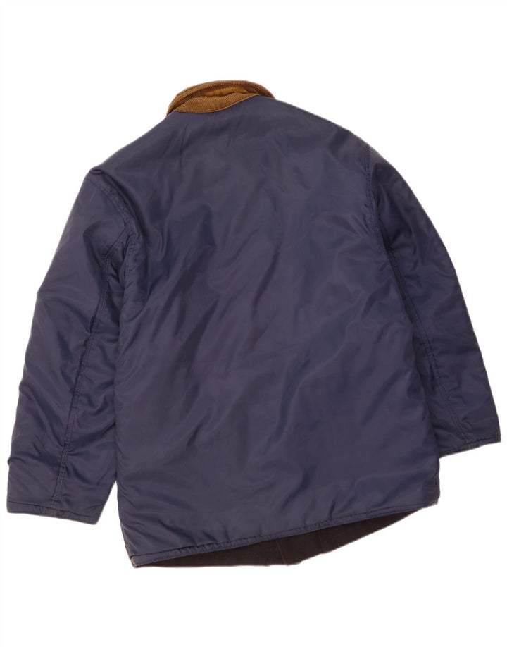 Ivy Oxford Mens Reversible Jacket UK 36 Small Navy Blue Wool