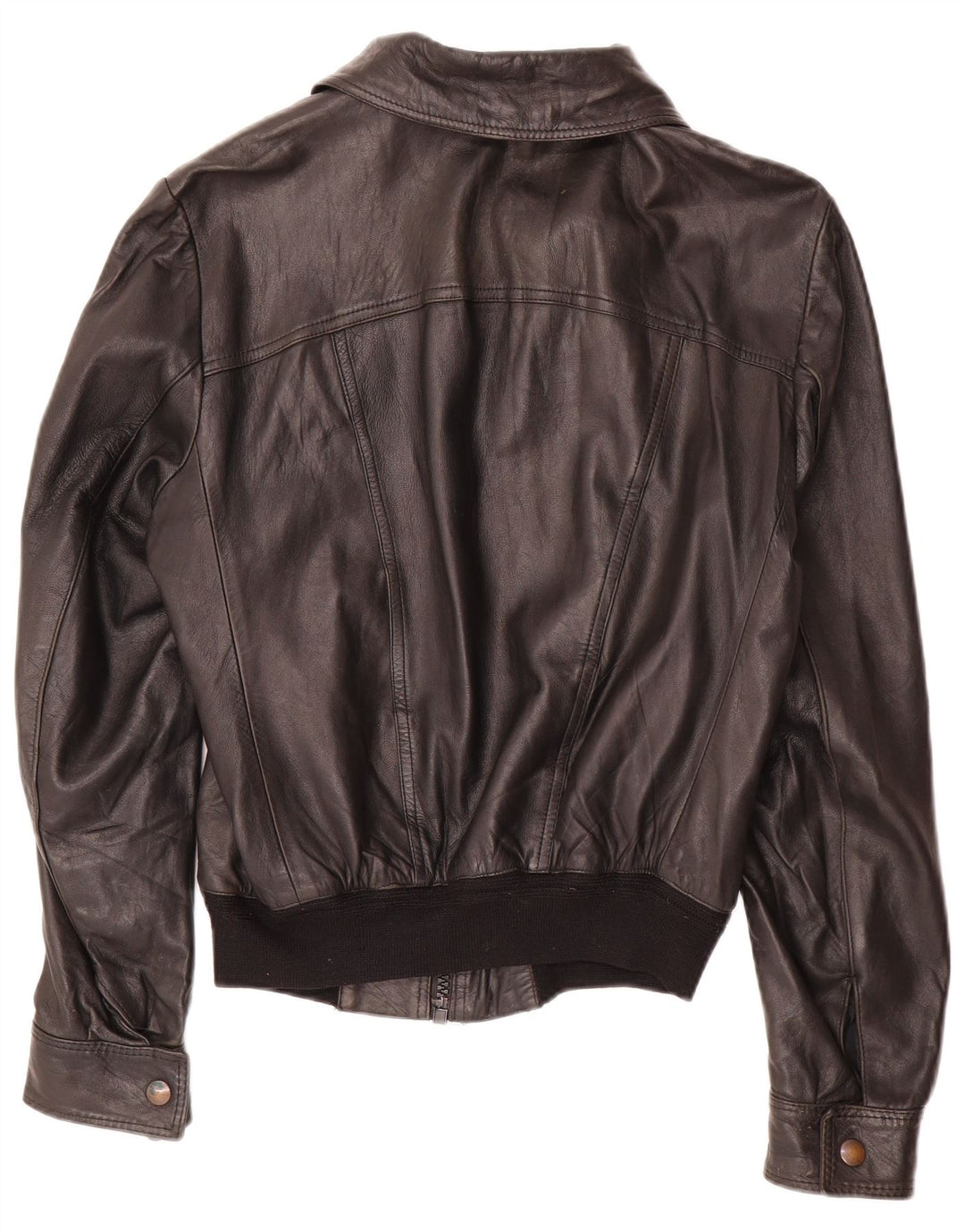 Vintage Womens Leather Jacket UK 14 Medium Black Leather