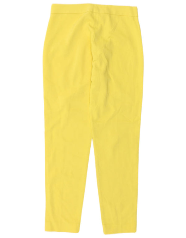 Karen Millen Womens Slim Casual Trousers UK 8 Small W27 L27 Yellow Cotton