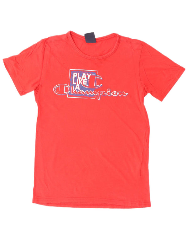 Champion Boys Graphic T-Shirt Top 11-12 Years Large Red Cotton