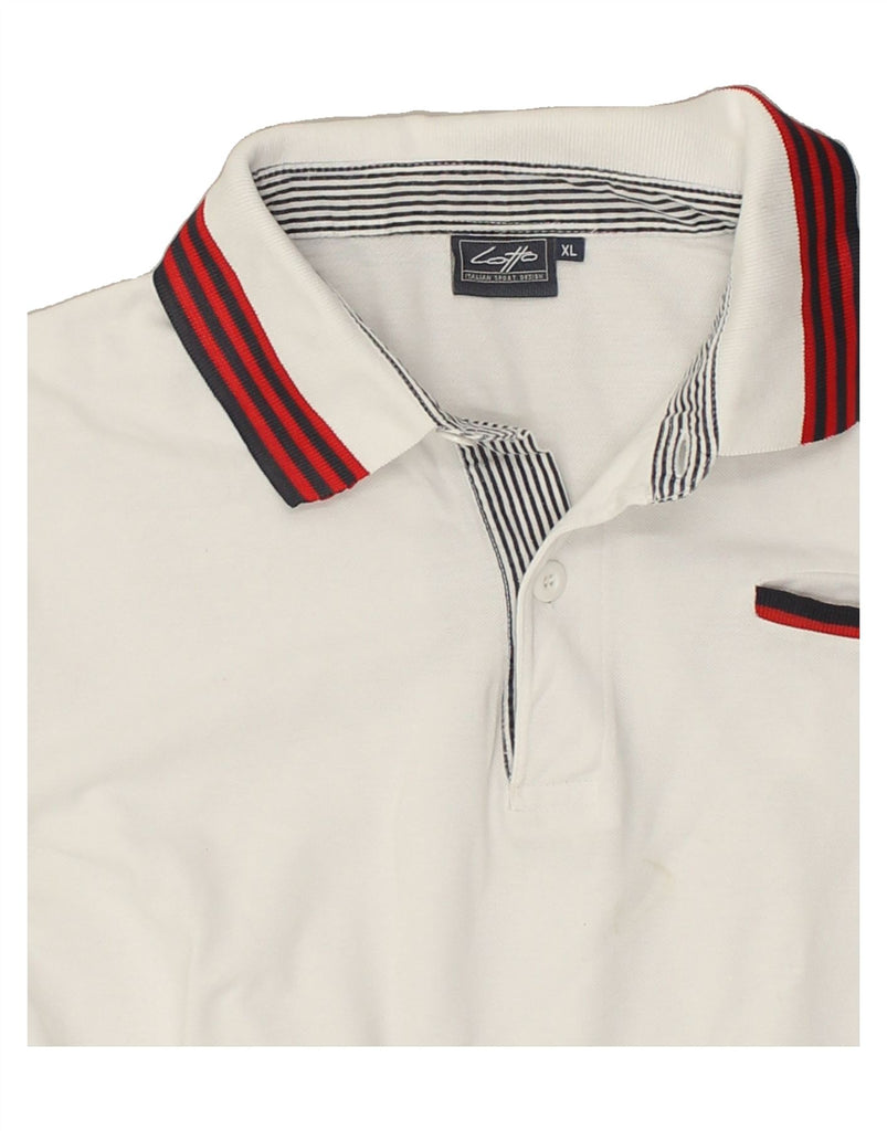 LOTTO Mens Polo Shirt XL White Cotton | Vintage Lotto | Thrift | Second-Hand Lotto | Used Clothing | Messina Hembry 