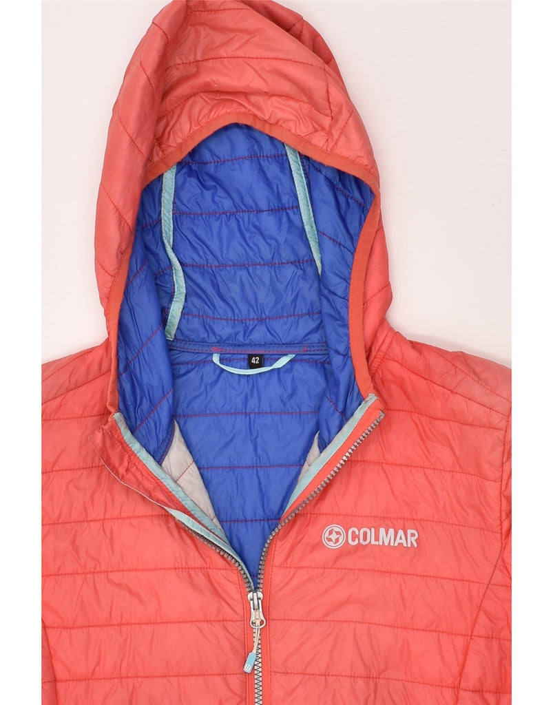 COLMAR Womens Hooded Padded Jacket IT 42 Medium Red | Vintage Colmar | Thrift | Second-Hand Colmar | Used Clothing | Messina Hembry 