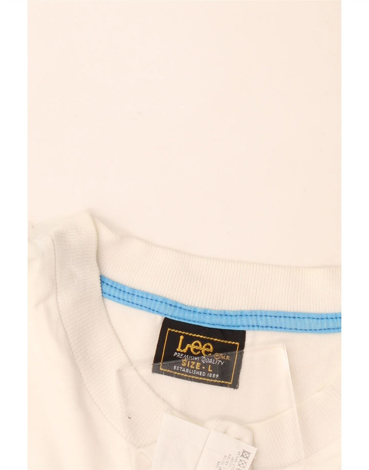 Lee Womens Graphic T-Shirt Top UK 16 Large White Cotton