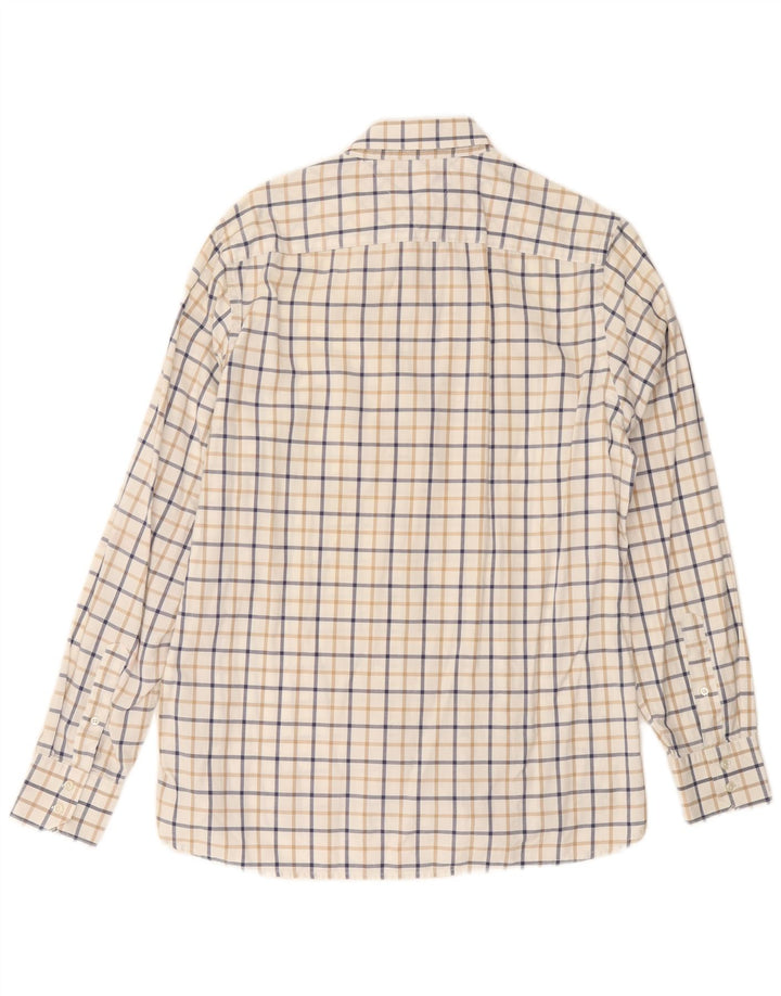 Tommy Hilfiger Mens Shirt Medium Off White Check Cotton 80s