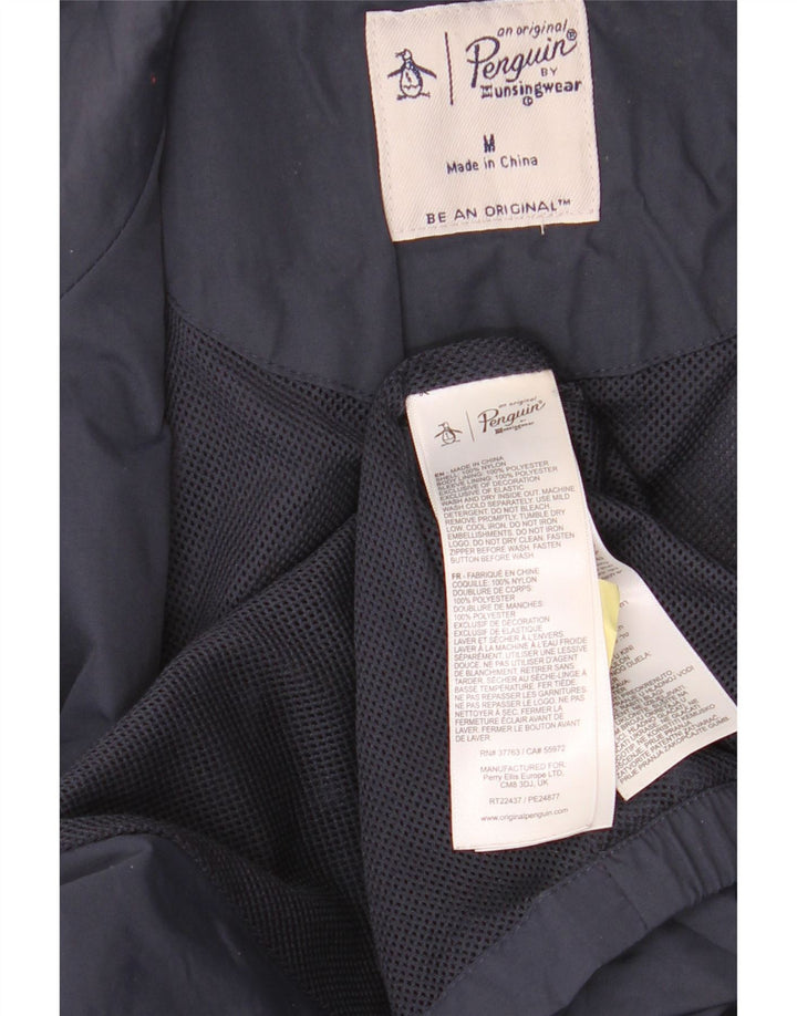 Penguin Mens Bomber Jacket UK 38 Medium Navy Blue Nylon