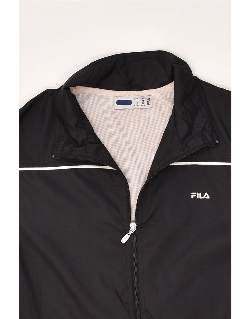 FILA Womens Rain Jacket IT 44 Medium Black Polyester | Vintage Fila | Thrift | Second-Hand Fila | Used Clothing | Messina Hembry 