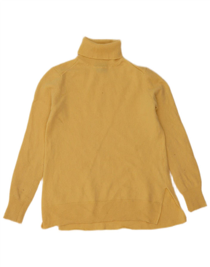 Massimo Dutti Womens Roll Neck Jumper Sweater UK 6 XS Yellow Wool
