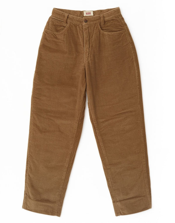 Sisley Womens Tapered Corduroy Trousers W28 L27 Beige Cotton