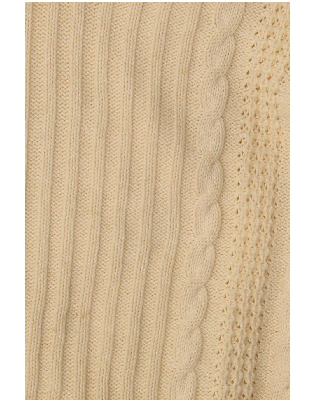 Mona Womens V-Neck Jumper Sweater UK 12 Medium  Beige Cotton