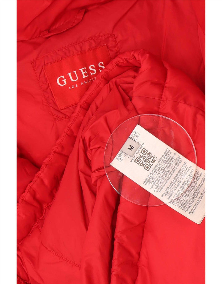 Guess Womens Oversized Padded Jacket UK 14 Medium Red Polyamide