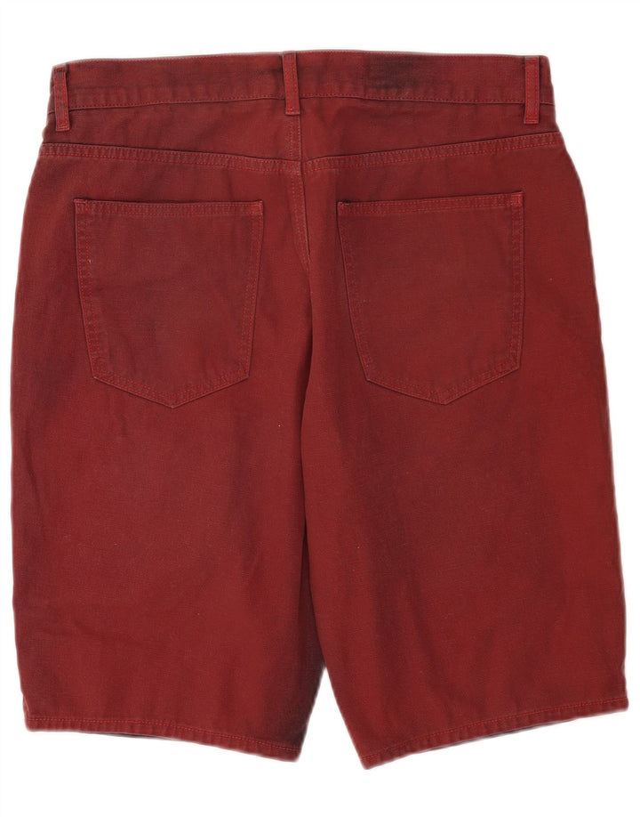 Marks & Spencer Mens Denim Shorts W32 Medium Red Cotton