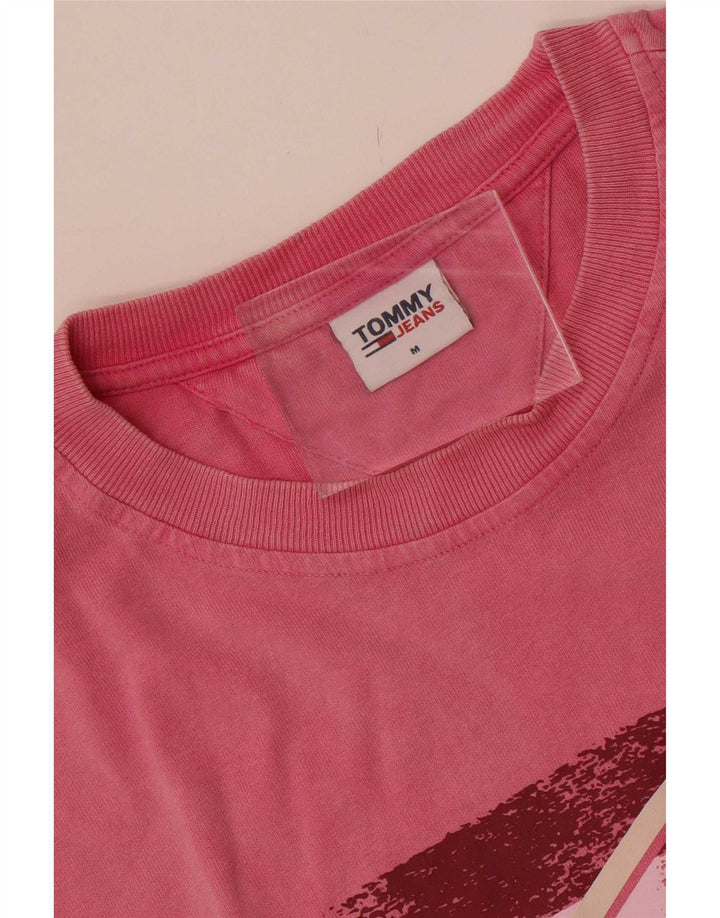 Tommy Hilfiger Mens Graphic T-Shirt Top Medium Pink