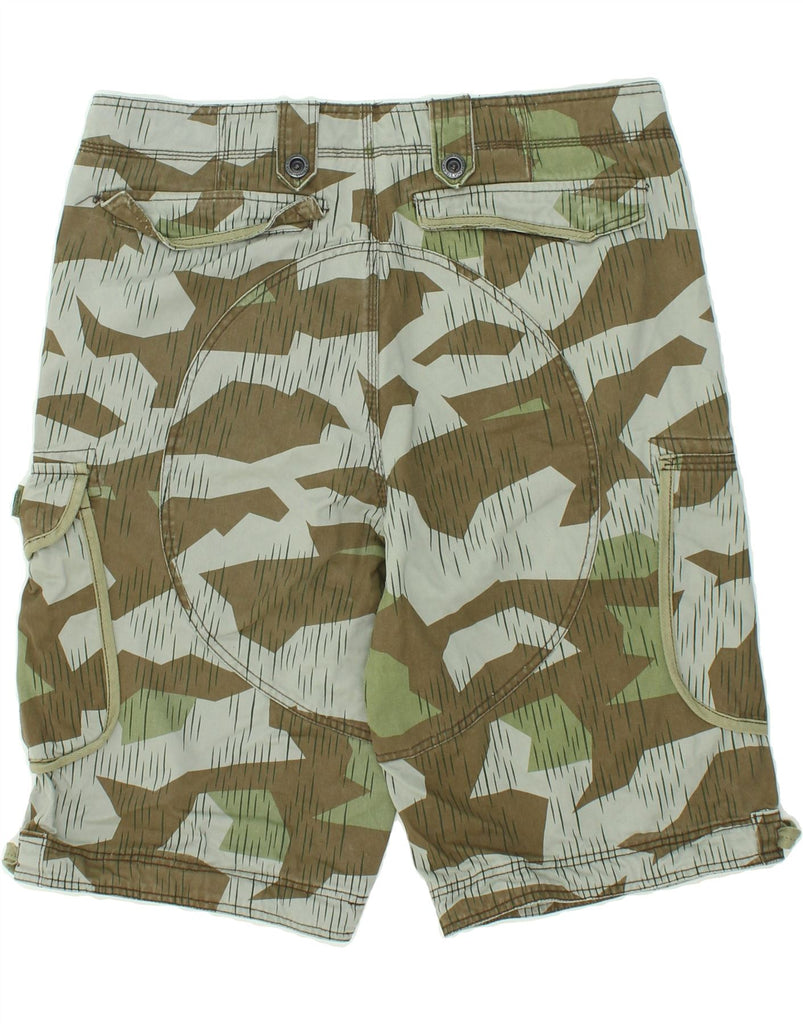 VINTAGE Mens Cargo Shorts 2XL W42 Green Camouflage Cotton Vintage Vintage and Second-Hand Vintage from Messina Hembry 