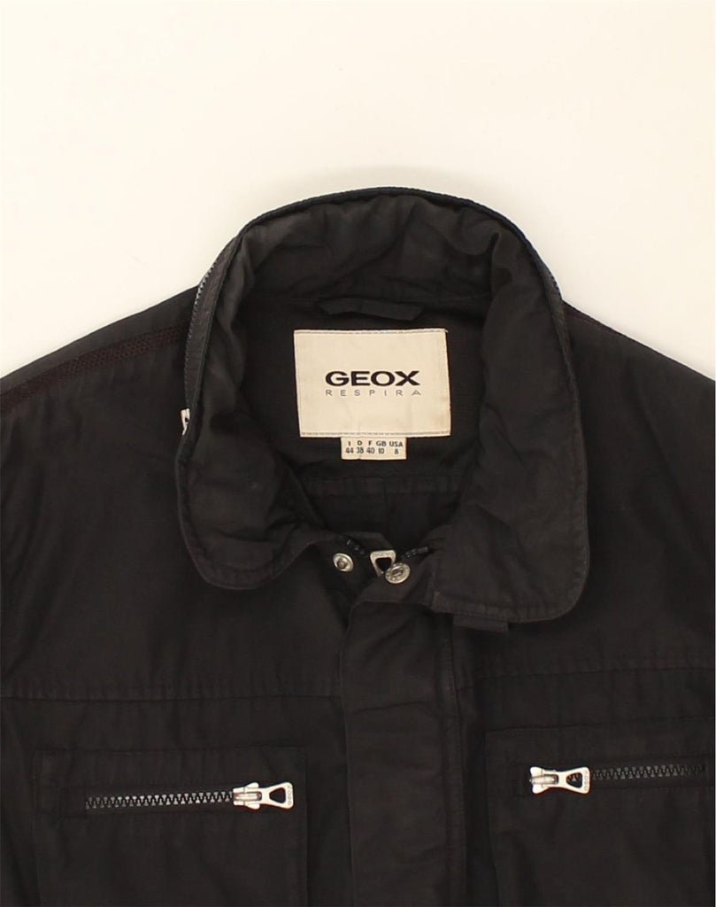 GEOX Womens Utility Jacket UK 10 Small  Black Cotton | Vintage Geox | Thrift | Second-Hand Geox | Used Clothing | Messina Hembry 