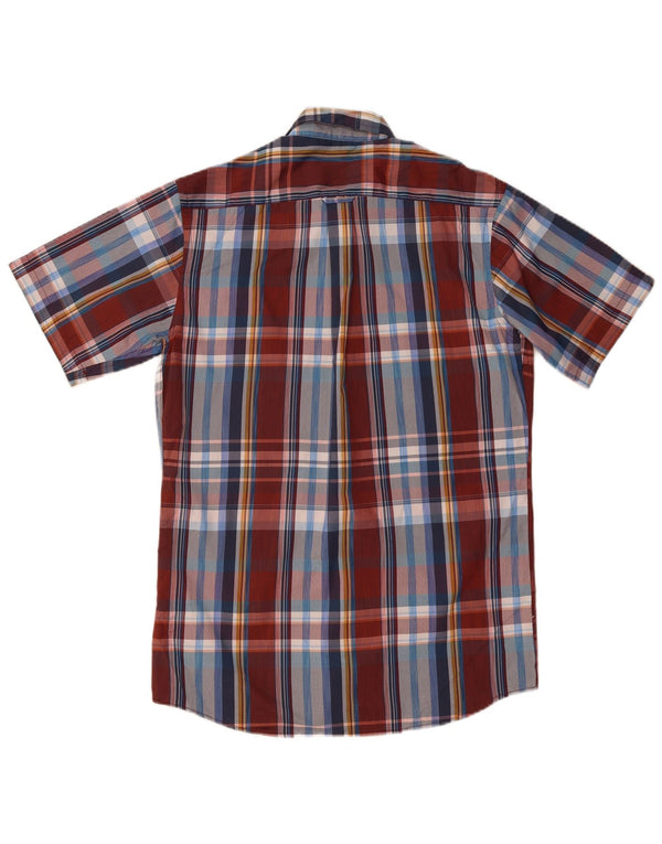 Izod Mens Short Sleeve Shirt Small Multicoloured Check Polyester