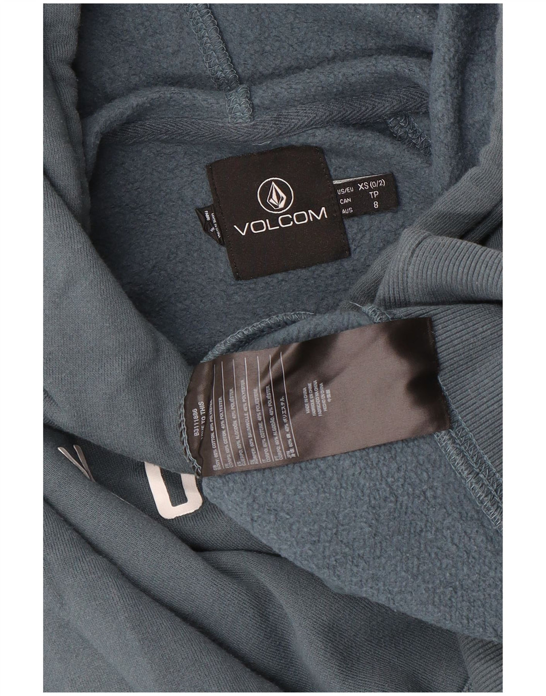 VOLCOM Boys Graphic Hoodie Jumper 7-8 Years XS Grey Cotton