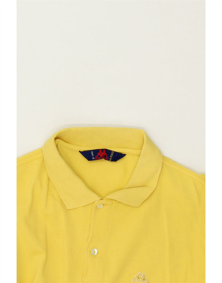 KAPPA Mens Polo Shirt Large Yellow Cotton Vintage Kappa and Second-Hand Kappa from Messina Hembry 