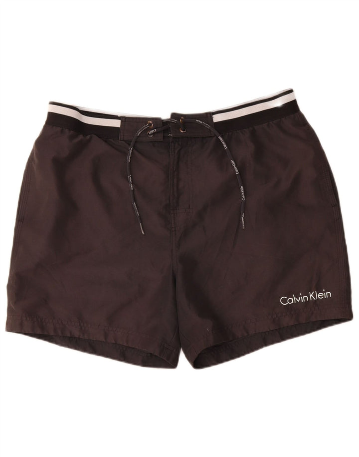 Calvin Klein Mens Graphic Swimming Shorts Large Black Polyester