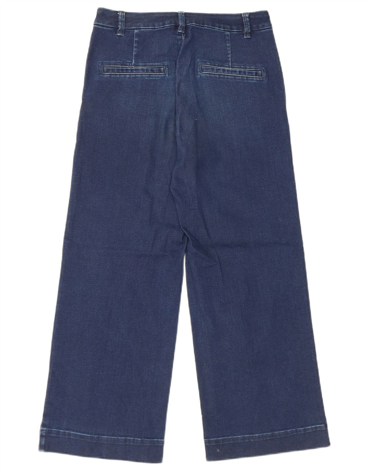 Massimo Dutti Womens Crop Wide Leg Jeans W26 L23 Blue