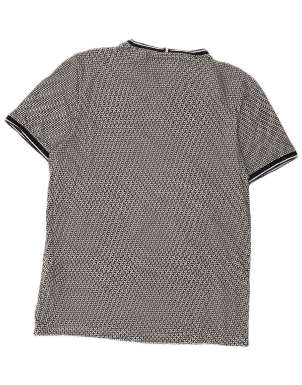 Ted Baker Mens T-Shirt Top Size 3 Medium Navy Blue Spotted Cotton