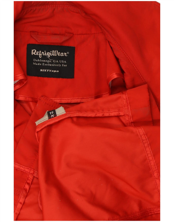Refrigiwear Womens Crop Bomber Jacket IT 44 Medium Red Polyester