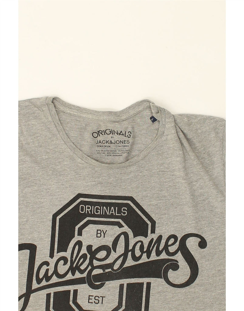 JACK & JONES Mens Graphic T-Shirt Top Large Grey Cotton | Vintage Jack & Jones | Thrift | Second-Hand Jack & Jones | Used Clothing | Messina Hembry 