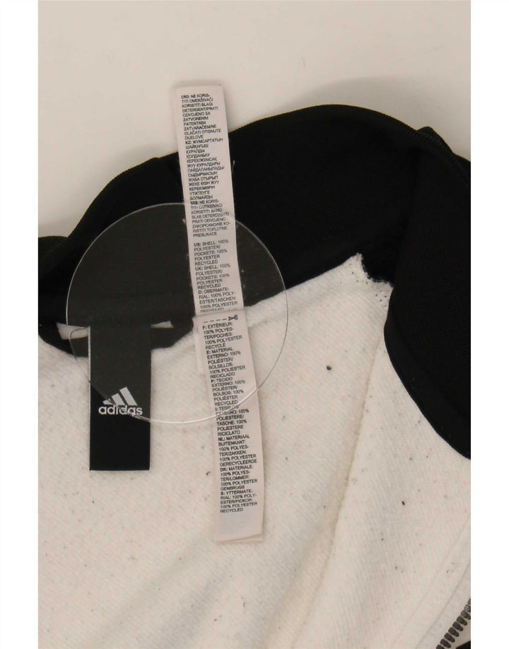 Adidas Mens Tracksuit Top Jacket UK 48/50 XL White Colourblock Polyester