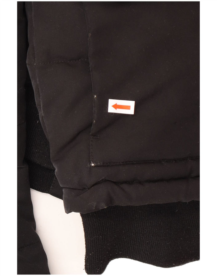 Superdry Womens Hooded Loose Fit Padded Jacket UK 10 Small Black Winter