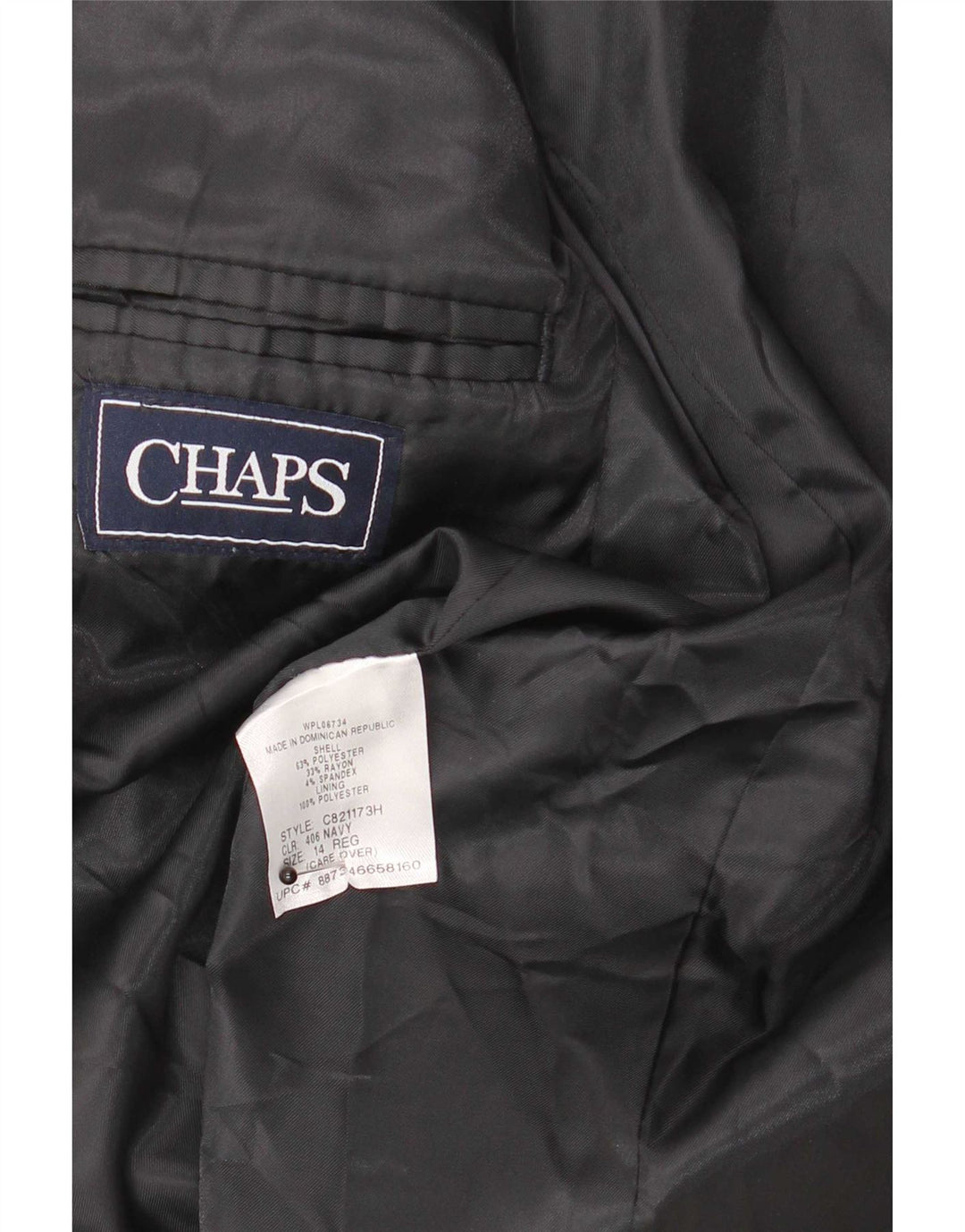 Chaps Boys 2 Button Blazer Jacket 13-14 Years Navy Blue Polyester