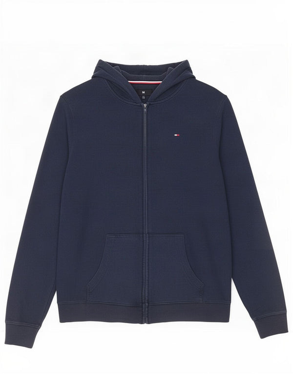 Tommy Hilfiger Mens Zip Hoodie Sweater Large Navy Blue Cotton