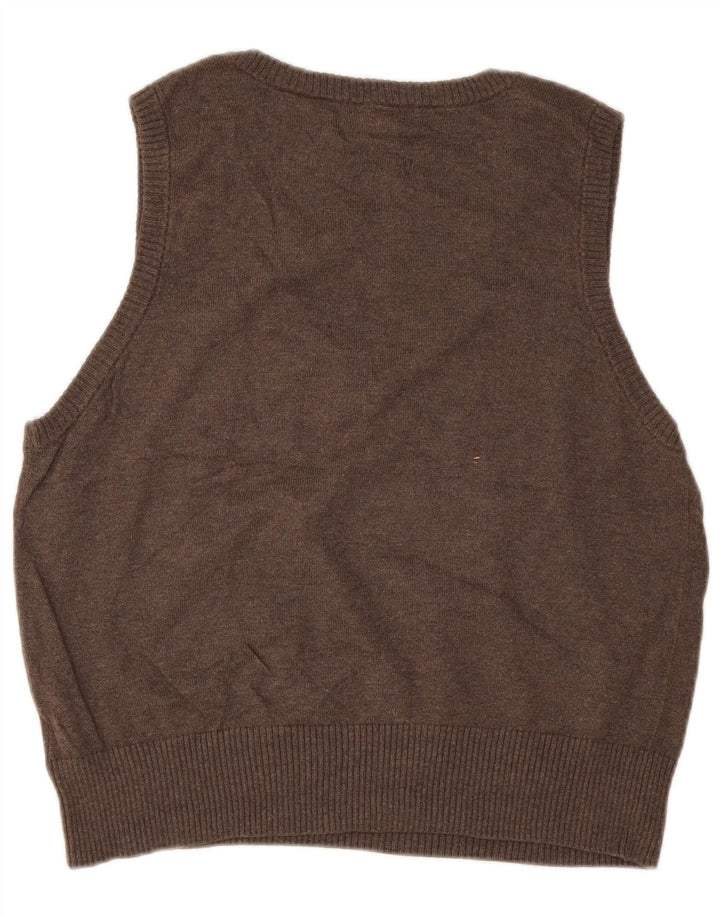 Eddie Bauer Womens Vest Tank Top UK 16 Large Brown Cotton