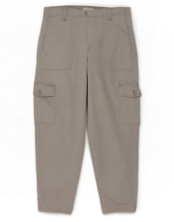 Marks & Spencer Womens Crop Cargo Trousers UK 14 Medium W30 L25 Grey