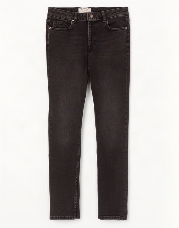 Fat Face Womens Girlfriend Skinny Jeans UK 10 Small W28 L28 Black Cotton