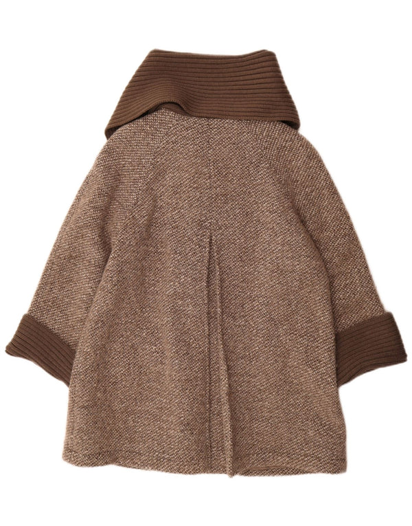 Luisa Spagnoli Womens Overcoat UK 14 Medium Brown Flecked Wool