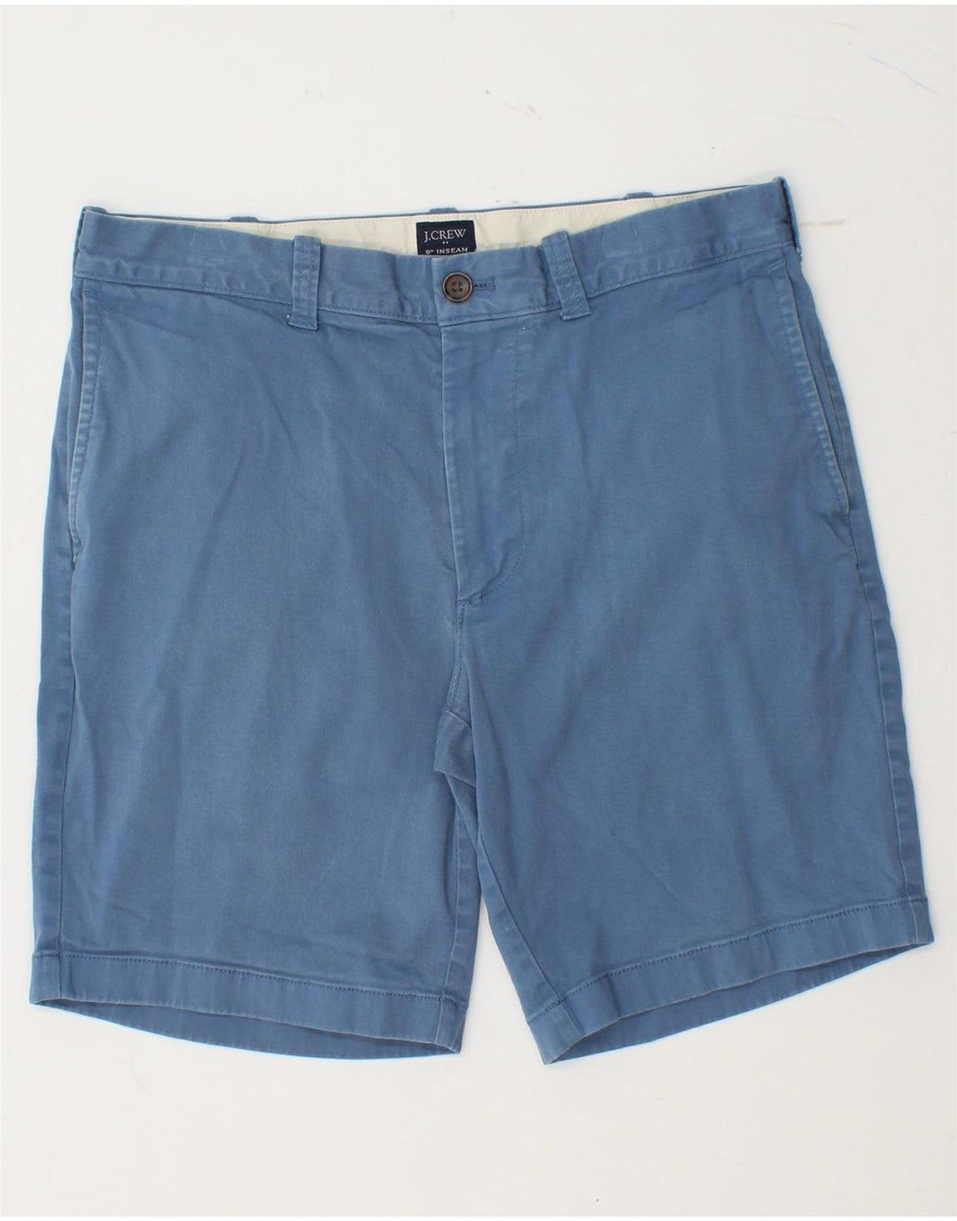 J. CREW Mens Chino Shorts W31 Medium Blue Cotton