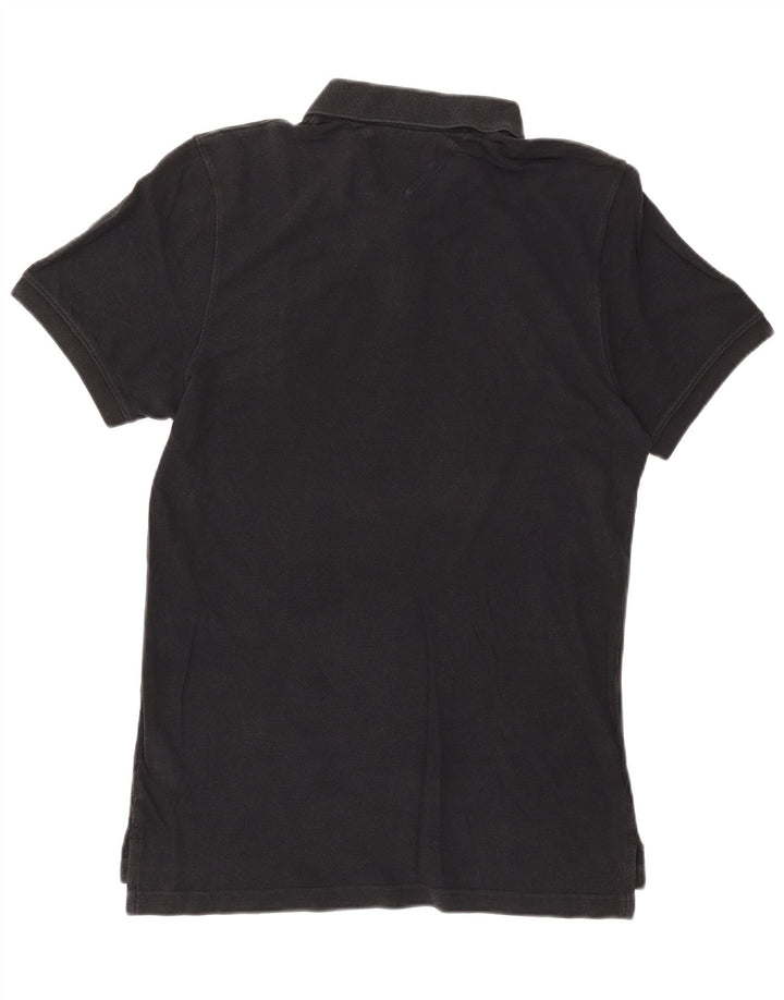 TOMMY HILFIGER Mens Polo Shirt Large Black Cotton