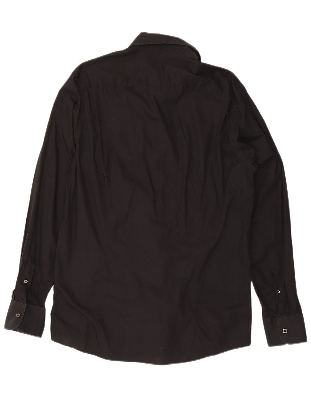 Benetton Mens Shirt Large Black Cotton