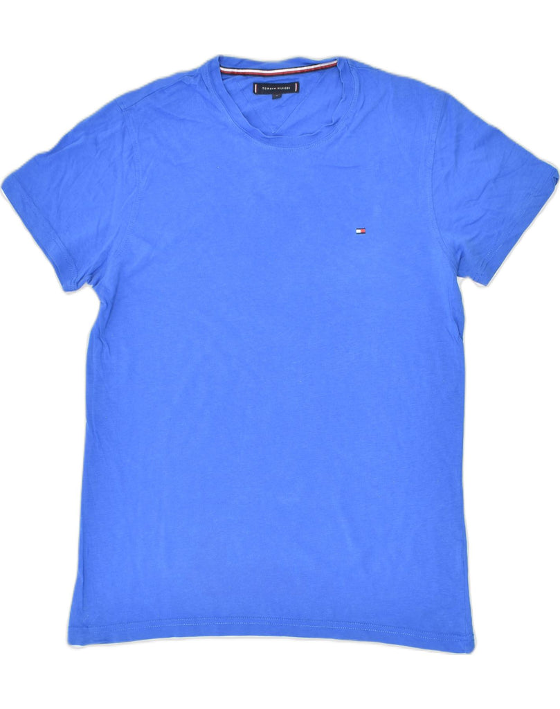 TOMMY HILFIGER Mens T-Shirt Top Medium Blue Cotton | Vintage | Thrift | Second-Hand | Used Clothing | Messina Hembry 