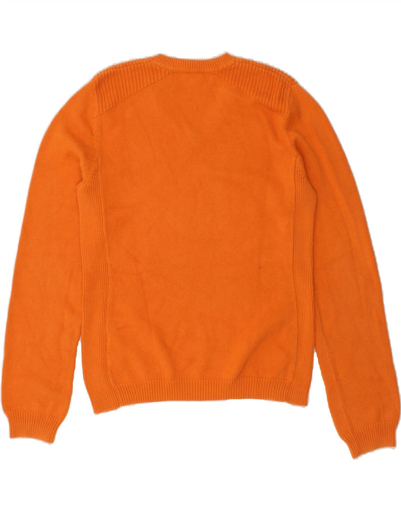 TOMMY HILFIGER Womens V-Neck Jumper Sweater UK 14 Large Orange Cotton | Vintage Tommy Hilfiger | Thrift | Second-Hand Tommy Hilfiger | Used Clothing | Messina Hembry 