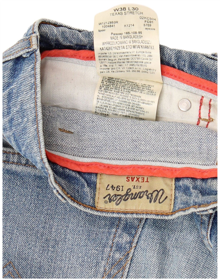 Wrangler Mens Texas Stretch Straight Jeans W38 L30 Blue Cotton