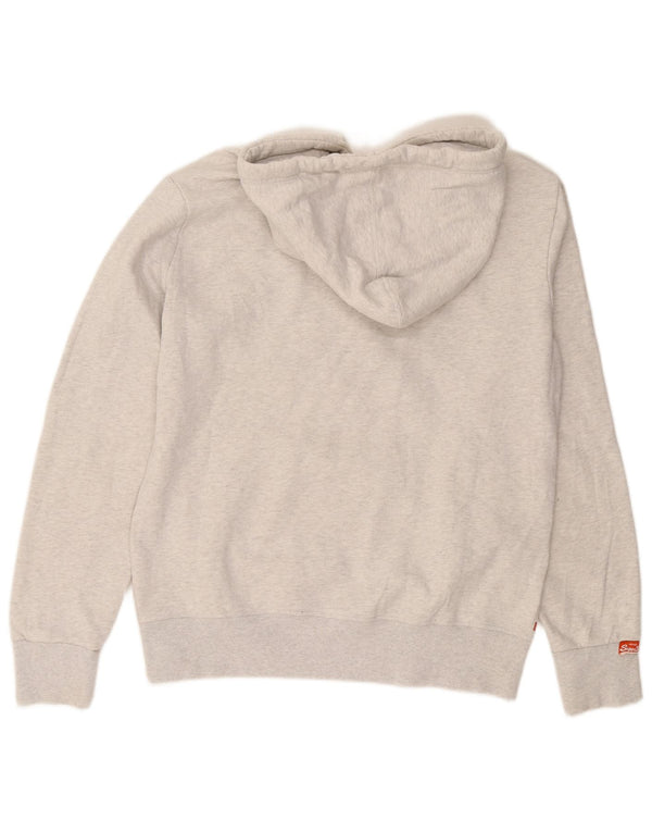 Superdry Mens Graphic Hoodie Jumper XL Grey Flecked Cotton
