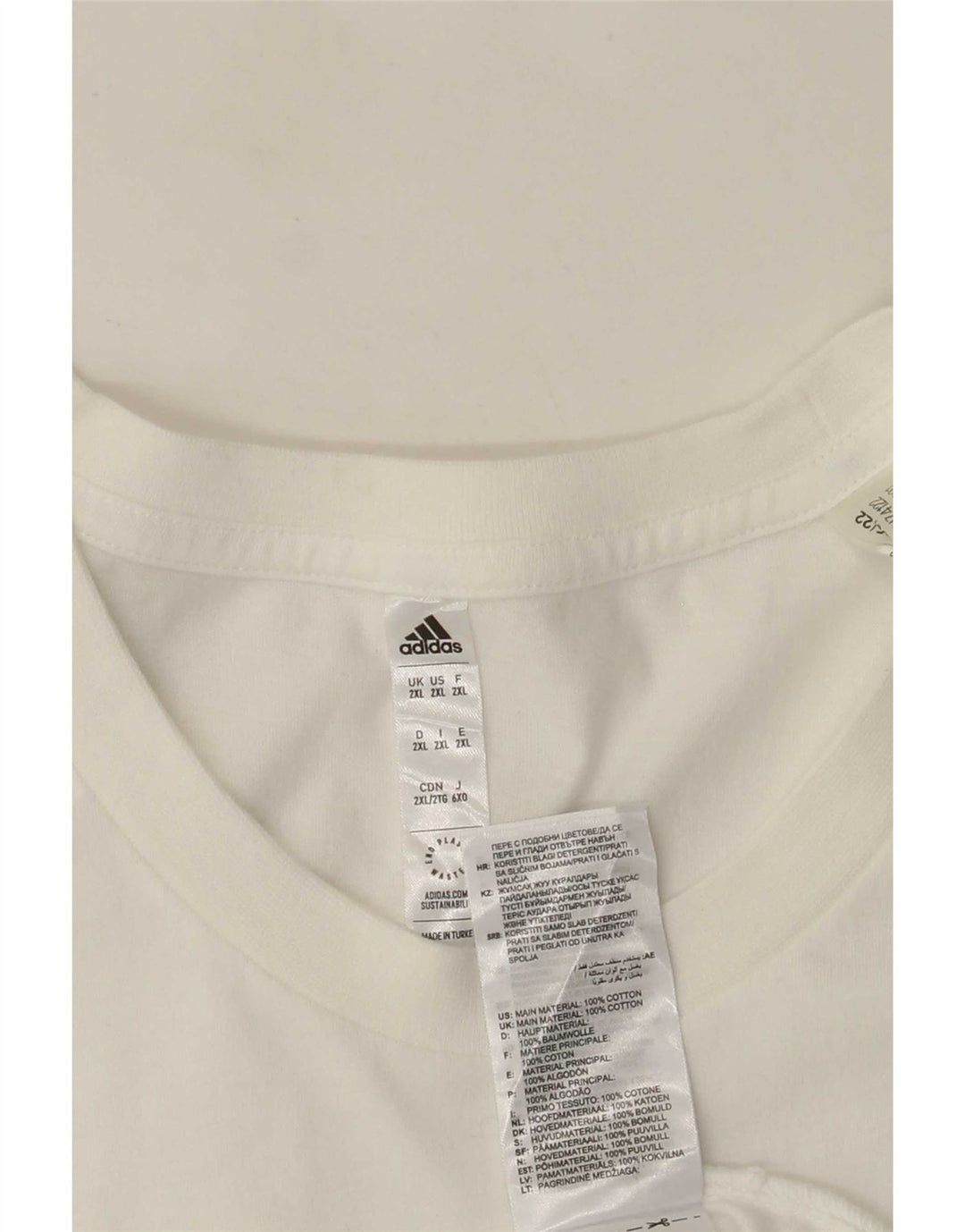 Adidas Mens Graphic T-Shirt Top 2XL White Cotton